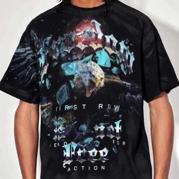 First Row Other - First Row Black Rhinestone Freedom Is Not Free Cotton T-Shirt